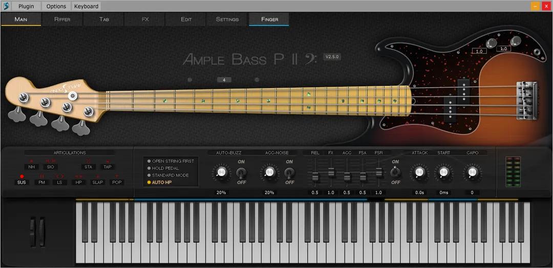 โปรแกรมจำลองเสียงเบส Fender Bass P - Ample Sound ABP II